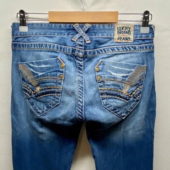 Vintage Lucky Brand Jeans Women's 4/27 Meggie Grace Low Rise Boot Y2K Button Fly - Picture 4 of 16
